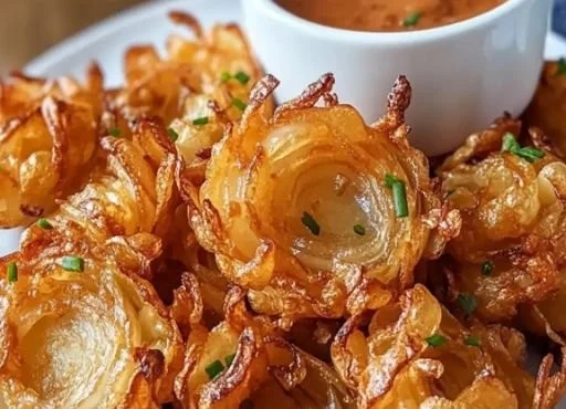 Air fryer crispy mini blooming onions for a healthy snack