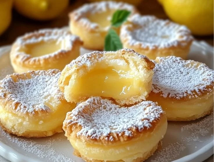 Delicious Baby Lemon Impossible Pies with a zesty lemon flavor and creamy texture