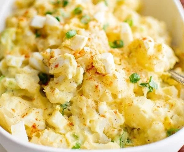 Classic Southern Potato Salad served in a bowl