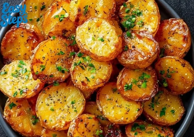 Crispy air fryer potatoes served in a bowl with herbs and spices