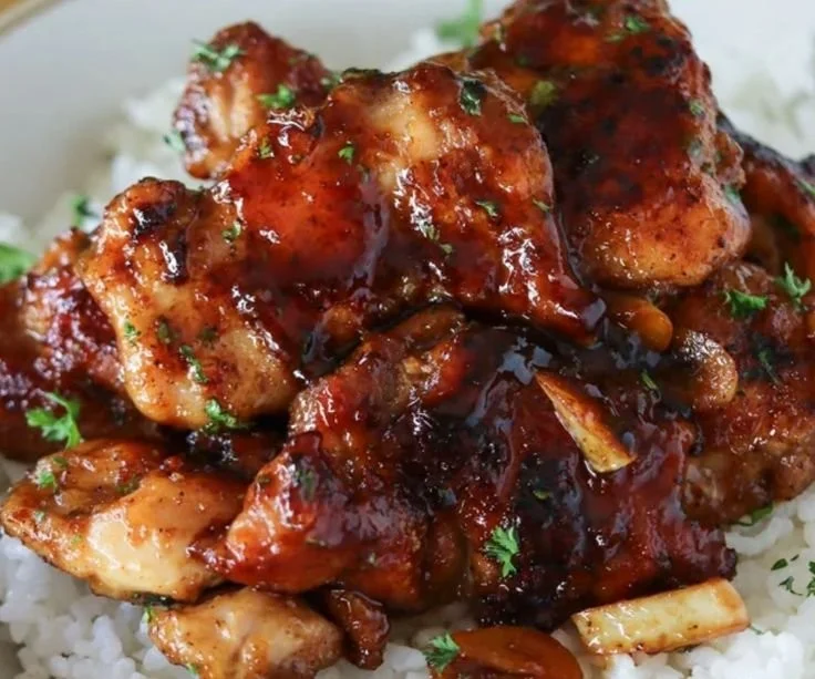 Delicious Honey Butter Chicken served with a side of creamy mashed potatoes.