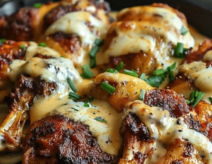 Delicious Mississippi Mud Chicken served with rich gravy and sides