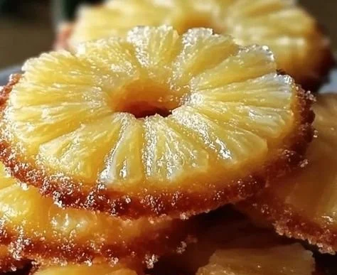 Pineapple Upside Down Cookies with a slice of pineapple on top and a cherry
