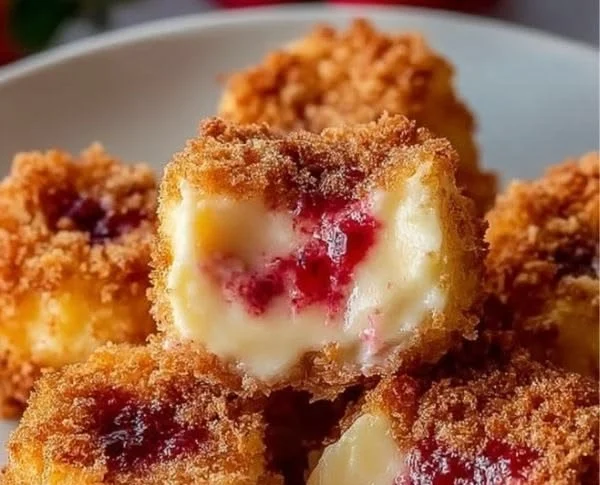 Strawberry Crunch Cheesecake Bites on a platter, showcasing delicious dessert perfection.
