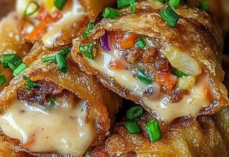 Delicious Voodoo Egg Rolls served with a spicy dipping sauce.